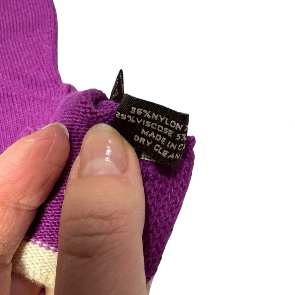 Coach Wool Cashmere Knit Purple Gloves